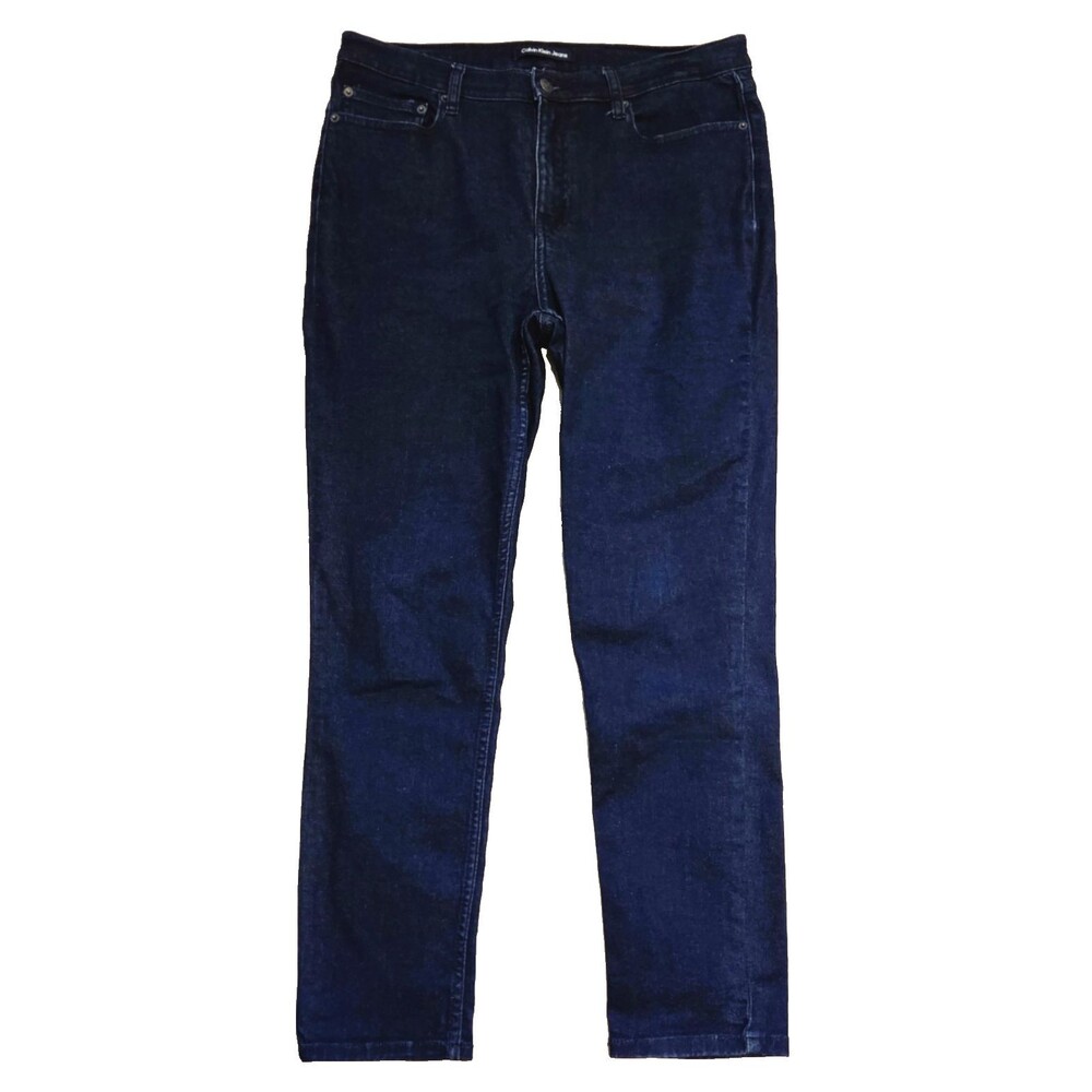 Calvin Klein Jeans Women’s 14 High Rise Skinny Dark Wash Stretch Denim Classic